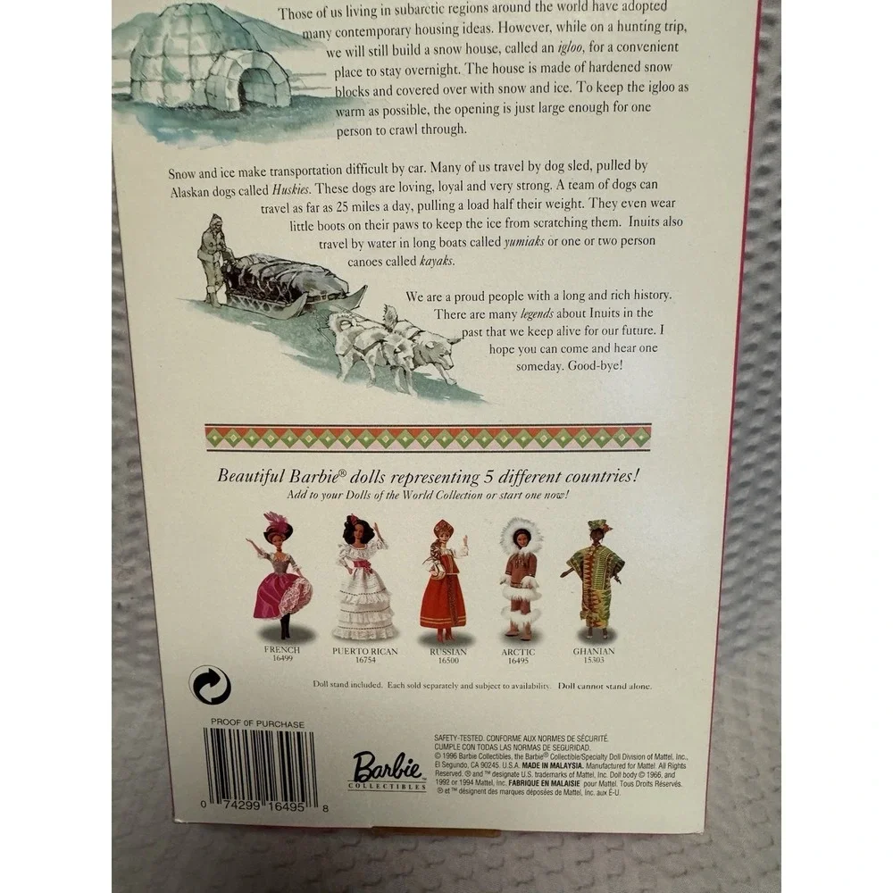 Vintage 1996 Collector Edition‎ Arctic Barbie # 16495 New in Original Box
